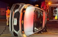 Car Flips Over On Route 8 in Butler