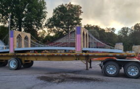 Work Progressing on Replica Bridge and Wire Shop in Saxonburg