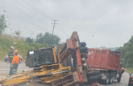 Dump Truck Hauling a Tractor Flipped Over on RT. 19 Caused Delays